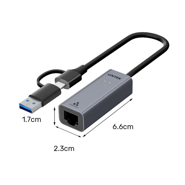 محول UNITEK من USB إلى إيثرنت جيجابت، محول شبكة LAN عالي السرعة بسرعة 1000 ميجابت في الثانية، محول USB 3.0 إلى RJ45، اتصال إنترنت سلكي بنظام التوصيل والتشغيل لأجهزة اللابتوب، ماك بوك، الكمبيوتر الشخصي وأجهزة USB