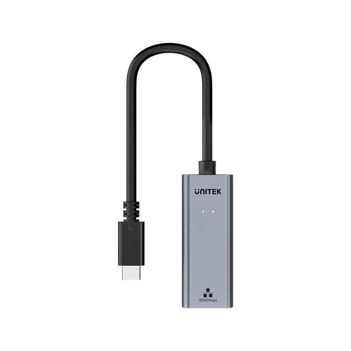 محول UNITEK من USB-C إلى RJ45 إيثرنت جيجابت، محول شبكة LAN بسرعة 1000 ميجابت في الثانية، USB-C بسرعة 5 جيجابت في الثانية، توصيل وتشغيل، رمادي فضائي
