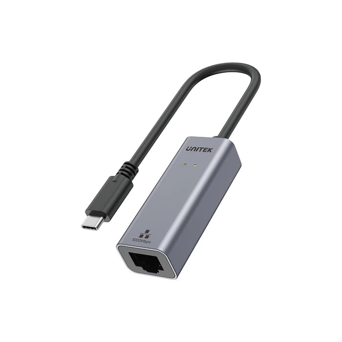 محول UNITEK من USB-C إلى RJ45 إيثرنت جيجابت، محول شبكة LAN بسرعة 1000 ميجابت في الثانية، USB-C بسرعة 5 جيجابت في الثانية، توصيل وتشغيل، رمادي فضائي