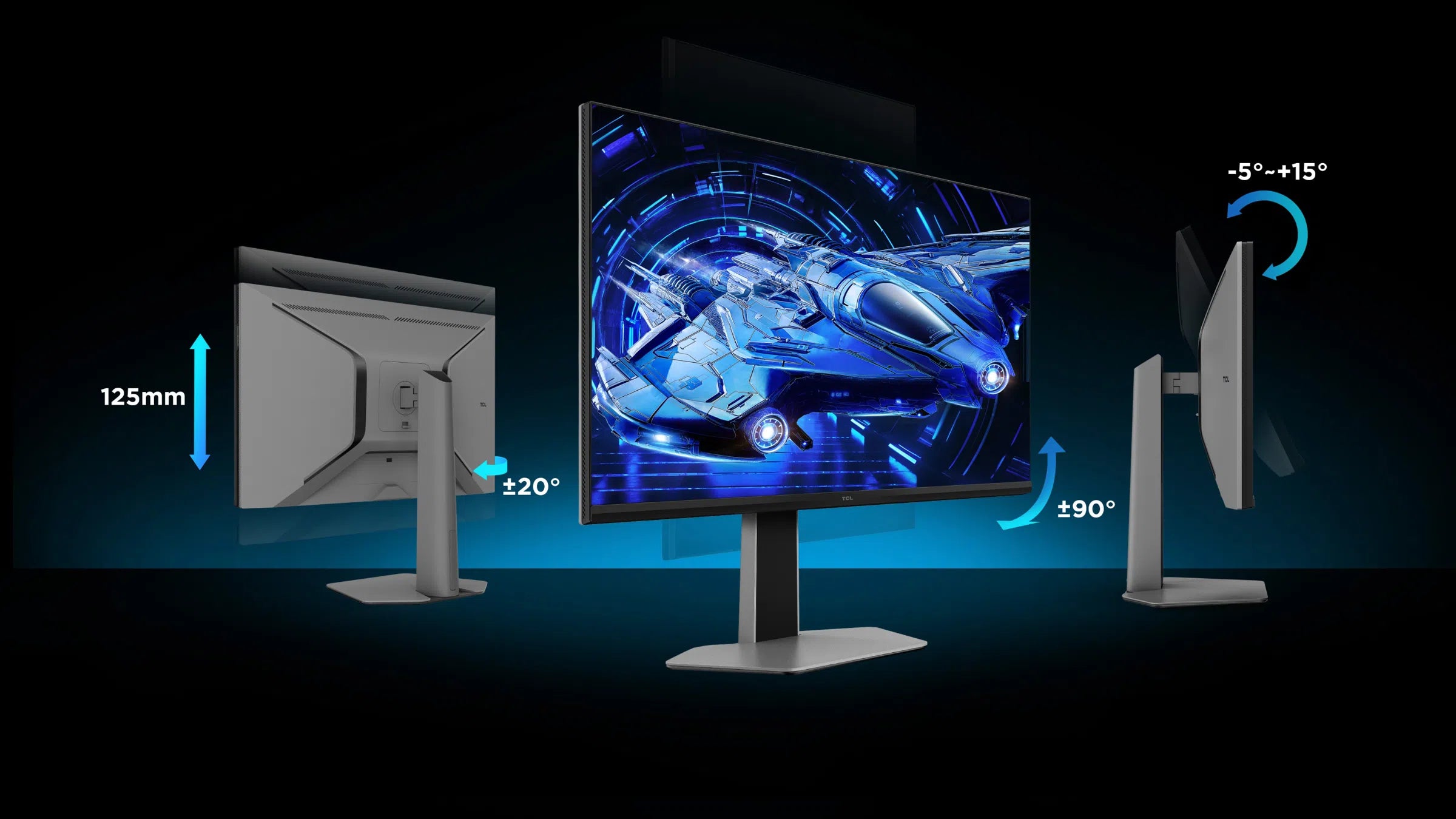 TCL 27G64 27" QD-Mini LED Monitor – QHD, 180Hz, HDR600, 97% DCI-P3, 1ms GTG, FreeSync & G-SYNC Compatible