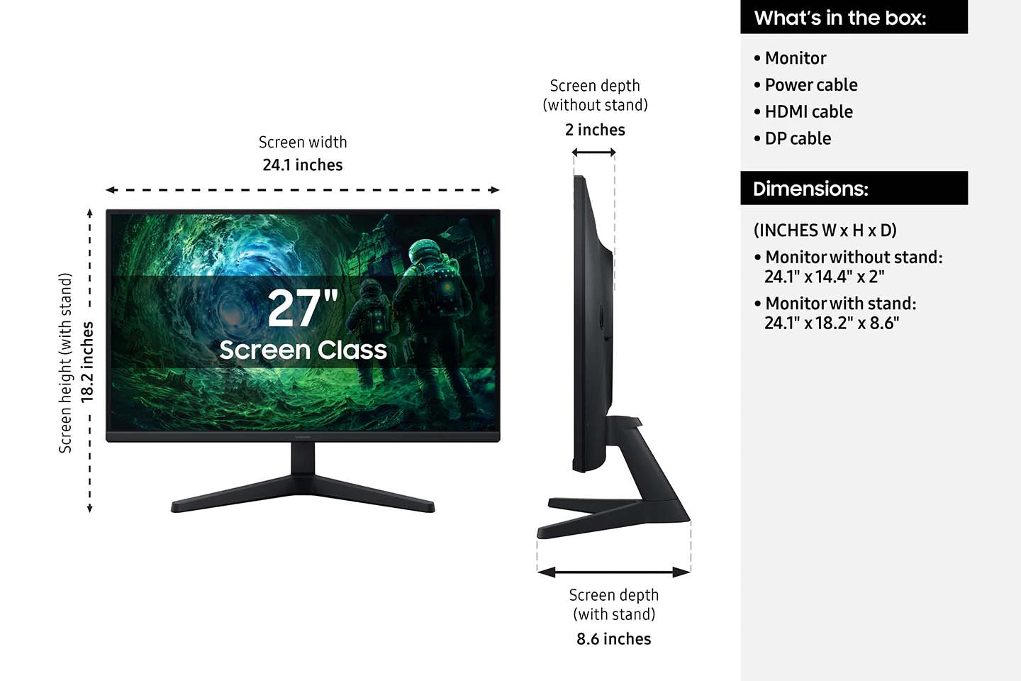 شاشة Samsung Odyssey G5 G53F مقاس 27 بوصة بدقة QHD وتردد 200 هرتز بلوحة IPS مخصصة للألعاب