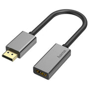 Hama 200329 Premium DisplayPort to HDMI Adapter , Ultra HD 4K@60Hz , DisplayPort Male to HDMI Female , Aluminum Housing , Gold-Plated Connector – Black