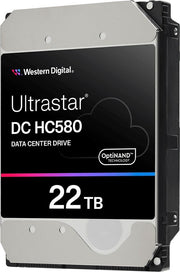 WD Ultrastar DC HC580 22TB Enterprise HDD, 3.5-Inch Internal Hard Drive, 7200RPM, SATA 6Gb/s, 512MB Cache, High-Capacity Data Center Storage, Model WUH722424ALE6L4