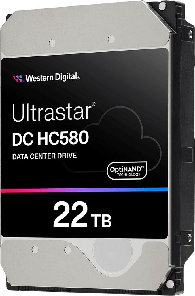 WD Ultrastar DC HC580 22TB Enterprise HDD, 3.5-Inch Internal Hard Drive, 7200RPM, SATA 6Gb/s, 512MB Cache, High-Capacity Data Center Storage, Model WUH722424ALE6L4