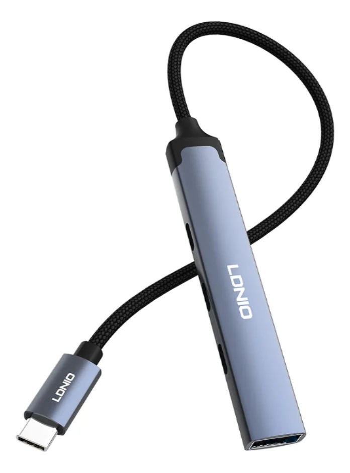 LDNIO DS‑74C USB‑C Multi‑Port Hub with 3× USB‑C & 1× USB 3.0 Ports, High‑Speed Data Transfer Adapter for Laptop, MacBook, Tablet & USB‑C Devices