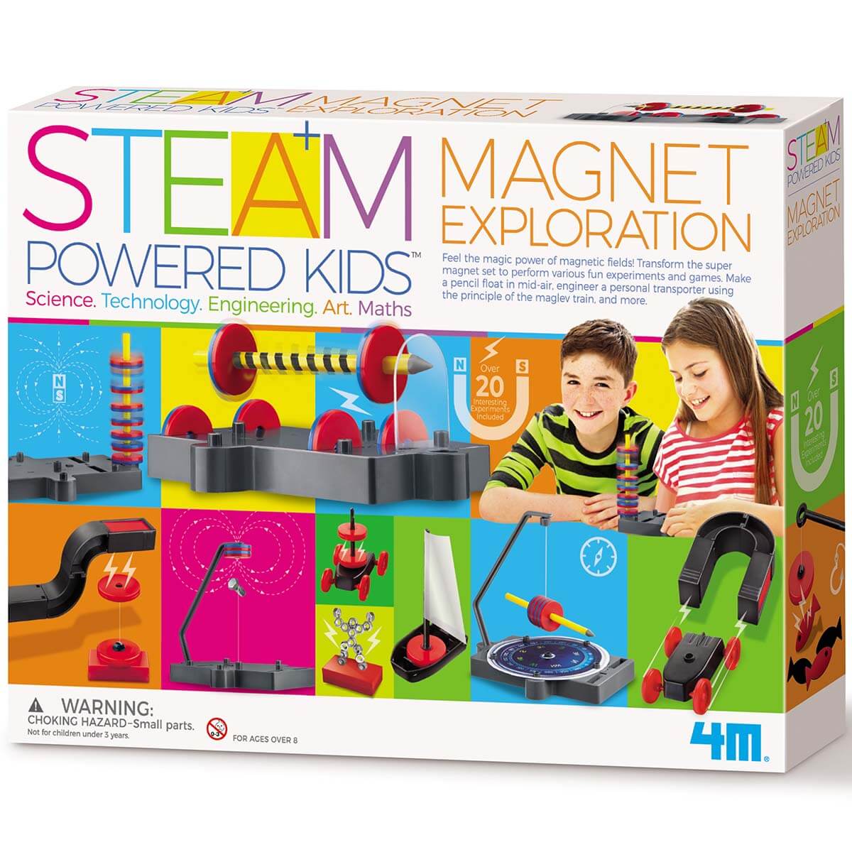 4M STEAM Deluxe Magnet Exploration Kit – 25 Magnetic Experiments with 40+ Components, Ages 8+, Model 05535