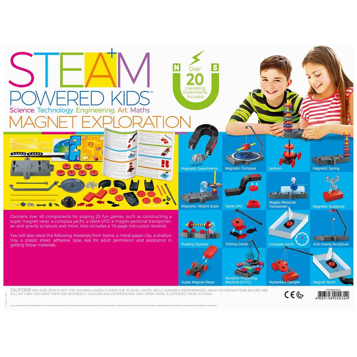 4M STEAM Deluxe Magnet Exploration Kit – 25 Magnetic Experiments with 40+ Components, Ages 8+, Model 05535