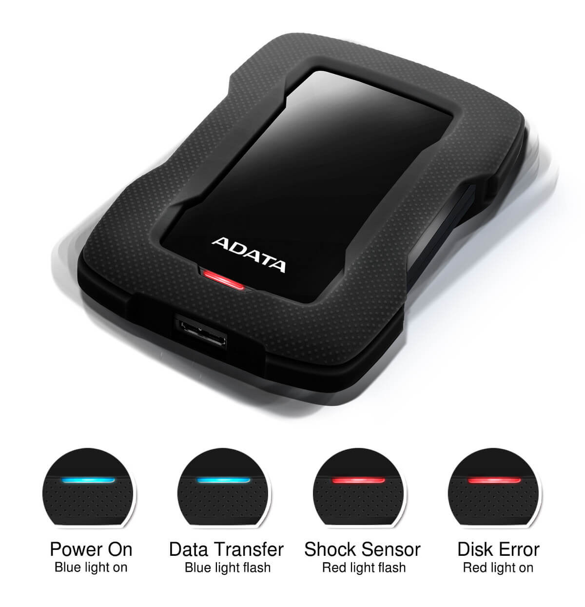 ADATA HD330 External Hard Drive USB 3.2 Durable Shockproof
