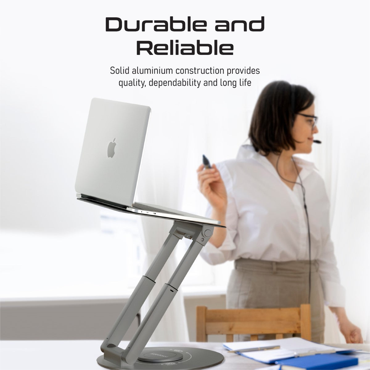 Promate DeskMate-6 Height Adjustable Laptop Stand with Heat Dissipation