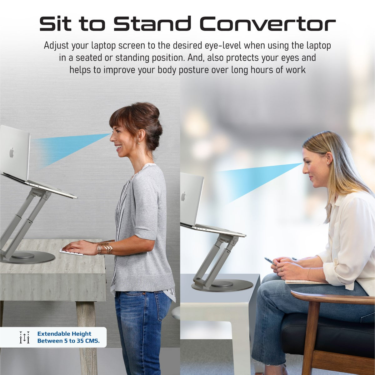 Promate DeskMate-6 Height Adjustable Laptop Stand with Heat Dissipation
