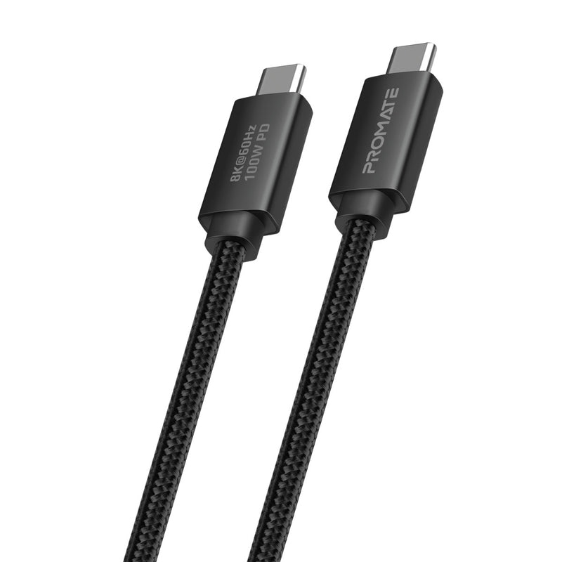 Promate PrimeLink-C40 USB-C Cable with 8k 60hz, 100W Charging, 40Gbps Data Transfer