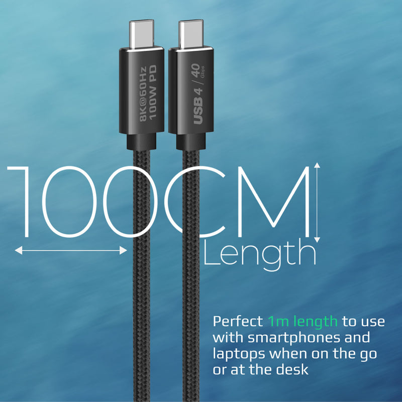 Promate PrimeLink-C40 USB-C Cable with 8k 60hz, 100W Charging, 40Gbps Data Transfer