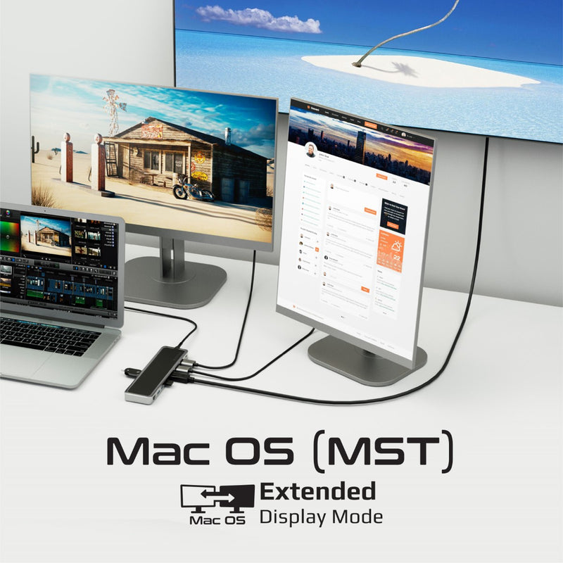 Promate 12-in-1 USB-C Hub • 2x4K HDMI • Display Port • 100W Power Delivery • USB 3.0 & USB 2.0 • 1000Mbps RJ45 • ApexHub-MST