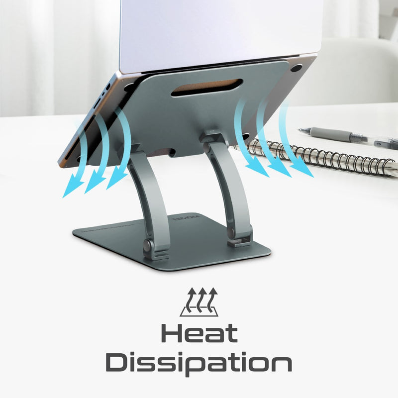 حامل كمبيوتر محمول من الألومنيوم مريح متعدد المستويات من بروميت DeskMate-7