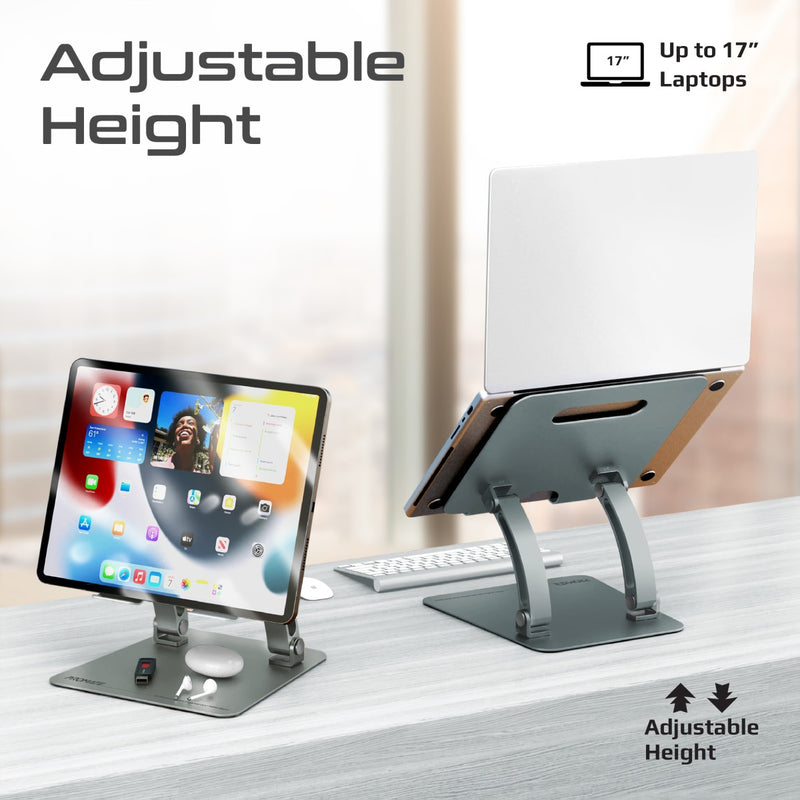 حامل كمبيوتر محمول من الألومنيوم مريح متعدد المستويات من بروميت DeskMate-7