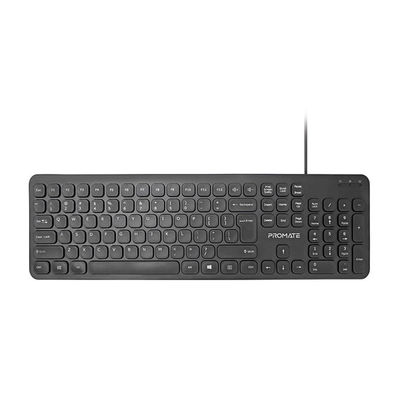 Promate EasyKey-4 Ultra-Slim Quiet Key Wired Keyboard - Arabic