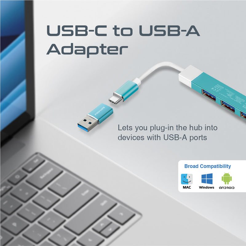 Promate 4-in-1 Multi-Port USB-C Data Hub - LiteHub-4