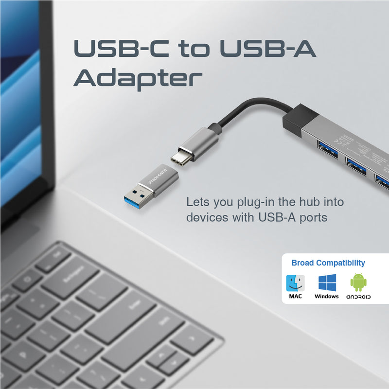 Promate 4-in-1 Multi-Port USB-C Data Hub - LiteHub-4