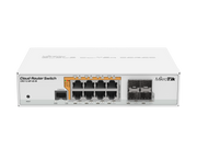MikroTik Cloud Router Switch | 8 منافذ جيجابت PoE-out | 4 منافذ SFP | معالج 400 ميجاهرتز | ذاكرة عشوائية 128 ميجابايت | بدون مروحة | RouterOS L5 | هيكل مكتبي