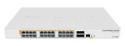مفتاح MikroTik CRS328-24P-4S+RM PoE، 24 منفذ جيجابت PoE Out، 4 منافذ 10G SFP+، قابل للتثبيت في الرف، RouterOS/SwOS