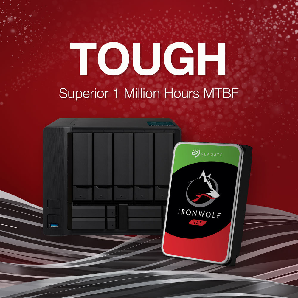 محرك الأقراص الصلبة Seagate IronWolf SATA III مقاس 3.5 بوصة داخلي NAS - سعة 12 تيرابايت