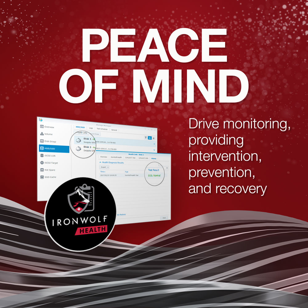 محرك الأقراص الصلبة Seagate IronWolf SATA III مقاس 3.5 بوصة داخلي NAS - سعة 12 تيرابايت