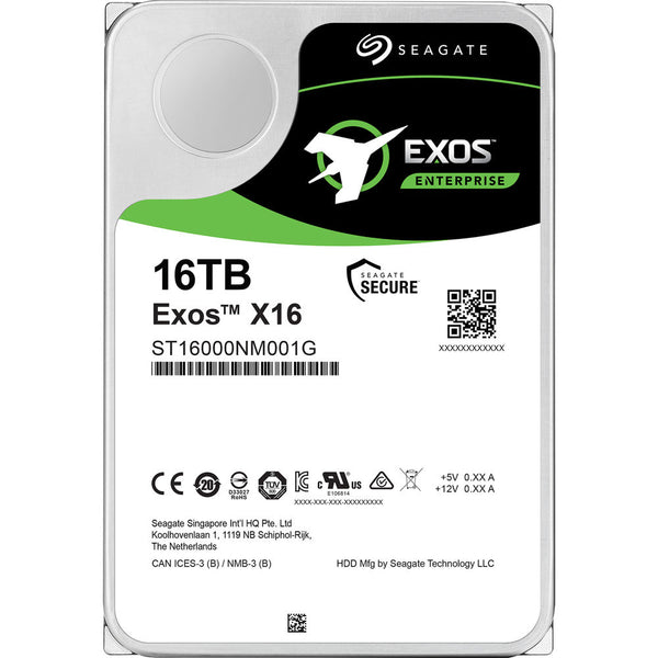 محرك الأقراص الصلبة الداخلي Seagate Exos X16 مقاس 3.5 بوصة - سعة 16 تيرابايت