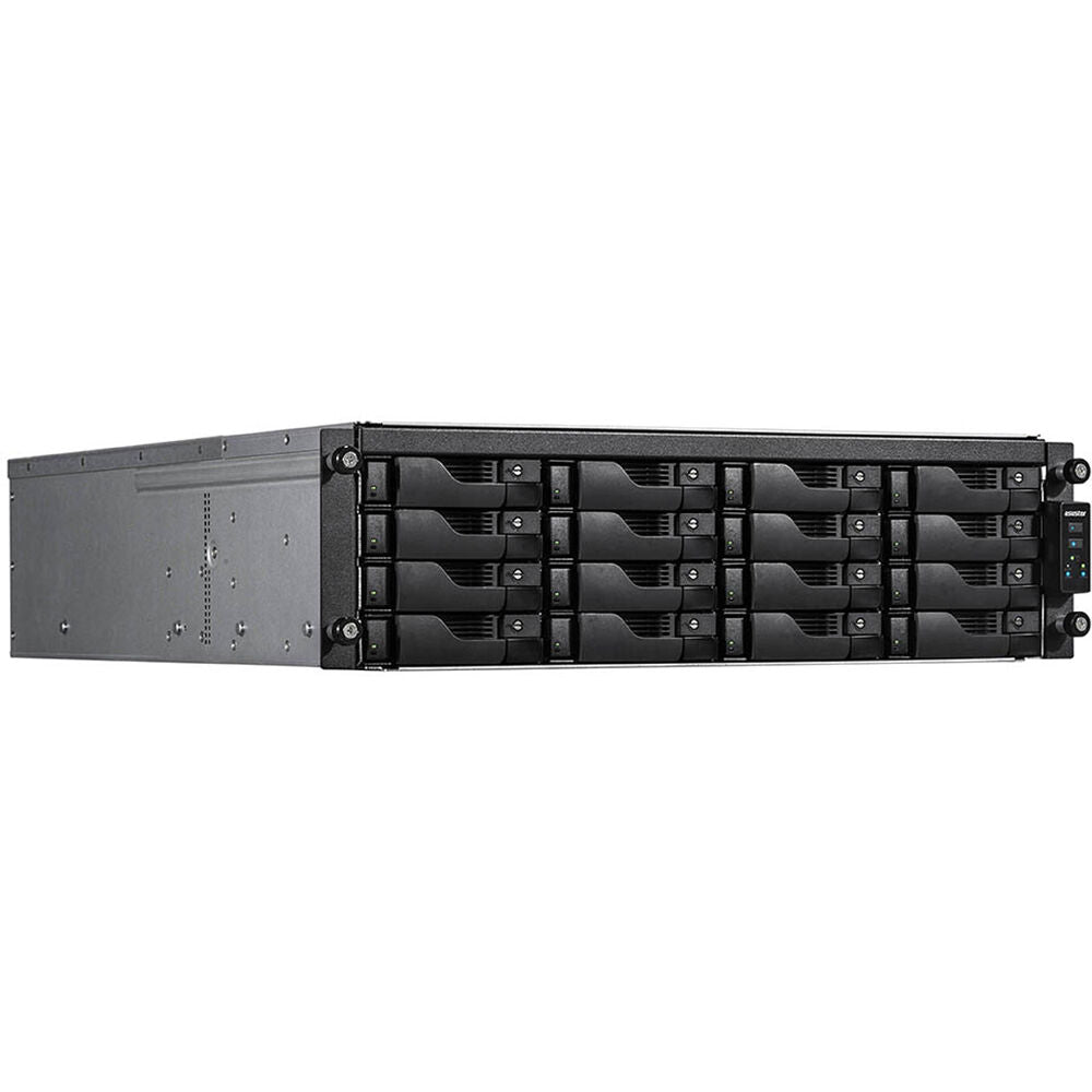 ASUSTOR Lockerstor 16R Pro (AS7116RDX) – 16-Bay 3U Rackmount NAS, Intel Xeon E-2224, 8GB DDR4 ECC (Up to 128GB), Dual M.2 NVMe, PCIe for 10/25/40/50GbE, Expandable to 28 Bays