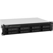 Synology RackStation RS1221+ – جهاز تخزين شبكي NAS 2U بثمانية فتحات، معالج AMD Ryzen V1500B، ذاكرة 4GB DDR4 ECC (قابلة للتوسيع حتى 32GB)، 4 منافذ 1GbE، PCIe لدعم 10/25GbE أو NVMe، قابل للتوسيع حتى 12 فتحة