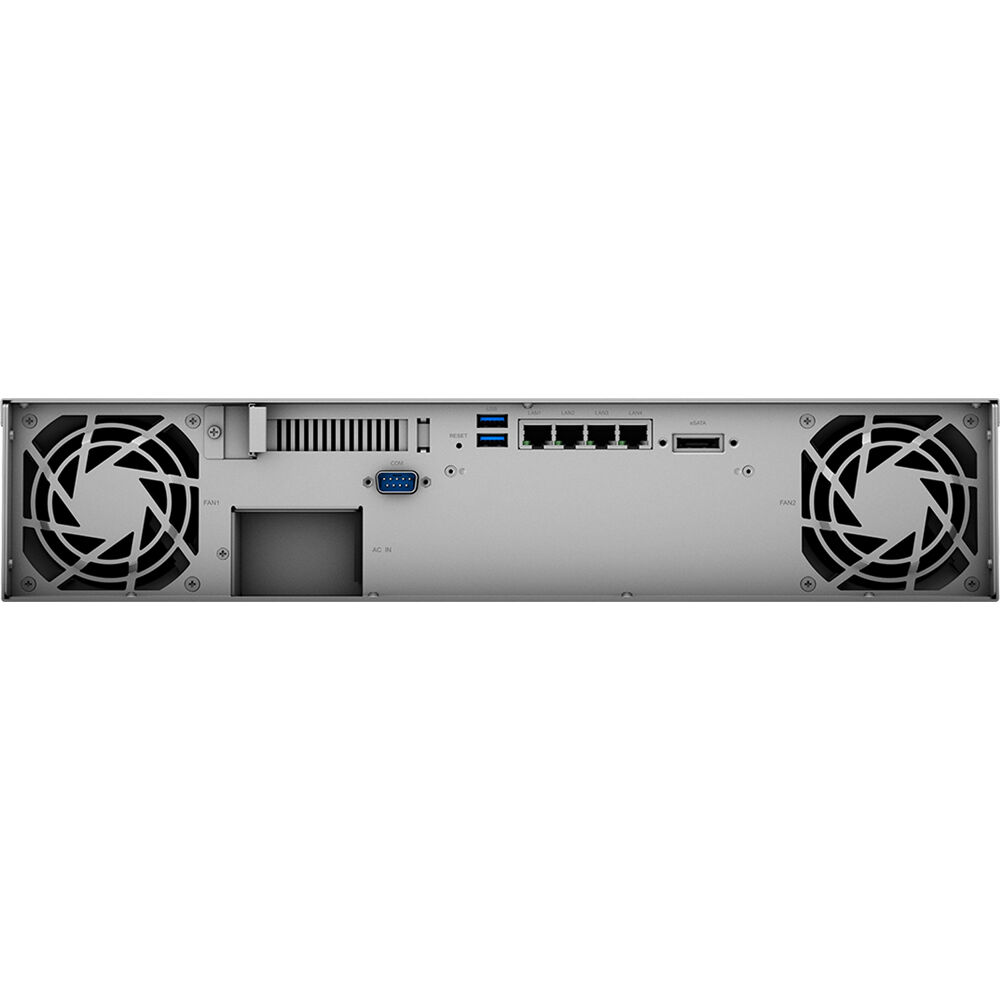 Synology RackStation RS1221+ – 8-Bay 2U NAS, AMD Ryzen V1500B, 4GB DDR4 ECC (Up to 32GB), 4x 1GbE, PCIe for 10/25GbE or NVMe, Expandable to 12 Bays