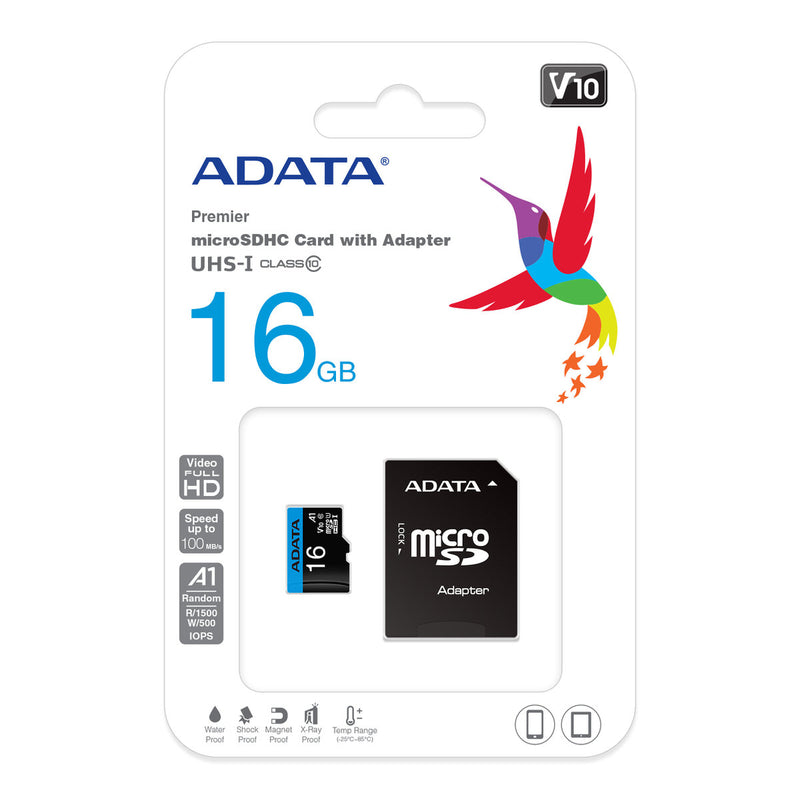 CHECK ADATA Premier Memory Card SD 5.1 with Adapter - 16GB - microSDXC UHS-I