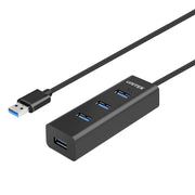UNITEK موزع USB 3.0 بأربع منافذ مع طاقة - سرعة 5 جيجابت/ثانية، شحن BC1.2، مؤشر LED، مزود طاقة خارجي 12 فولت/2 أمبير