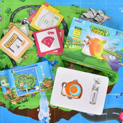 روبوت البرمجة روبوبلوك مع بطاقة ألغاز للأطفال من سن 3 إلى 8 سنوات، لعبة Qobo لمرحلة ما قبل المدرسة الجذعية التعليمية التفاعلية والتفكير المنطقي