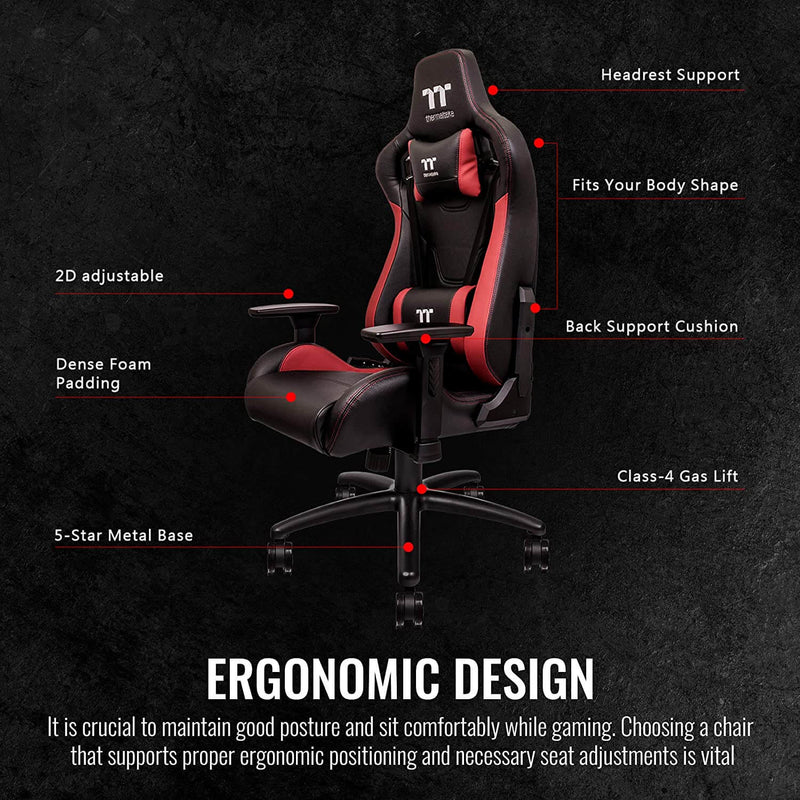 Thermaltake TT Premium U Fit Gaming Chair (Red & Black)
