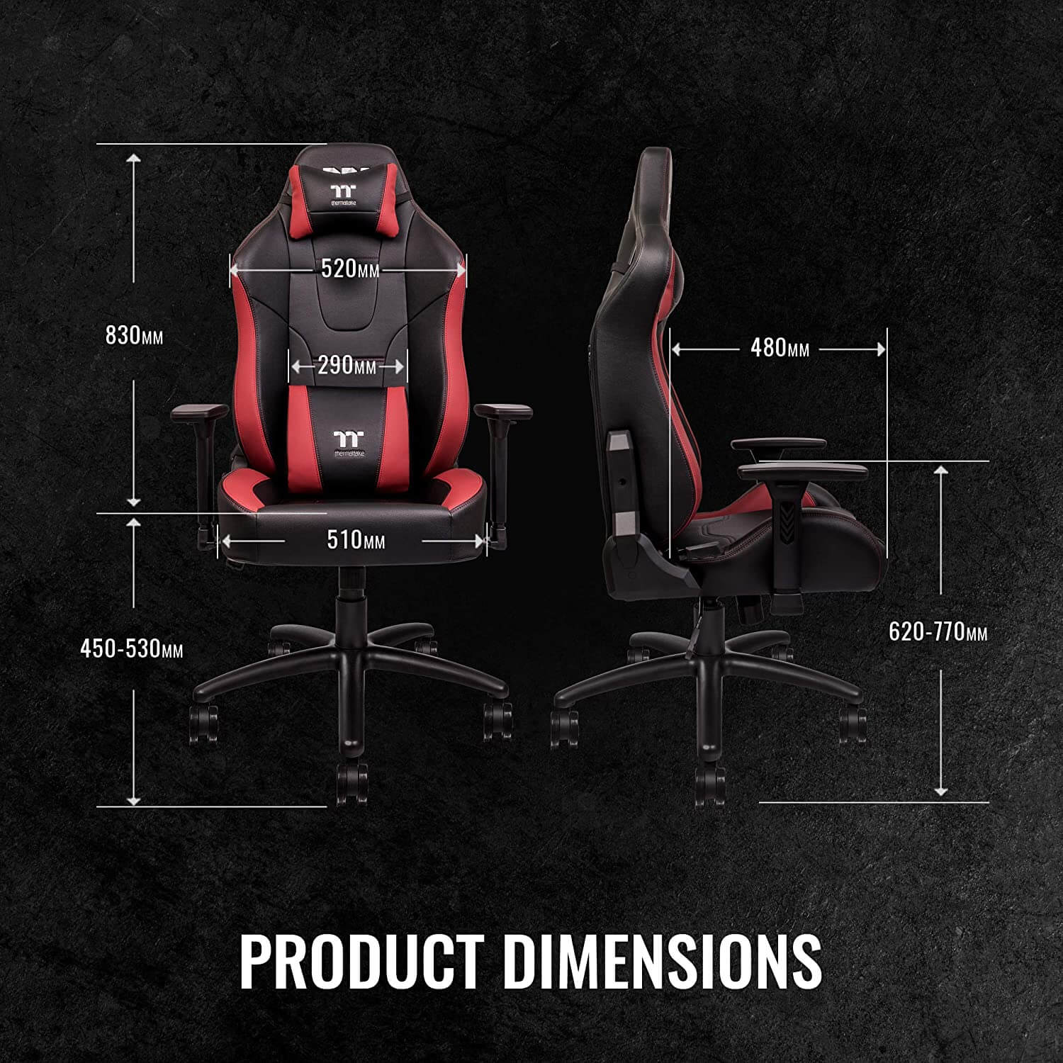 Thermaltake TT Premium U Comfort Gaming Chair (Red & Black)