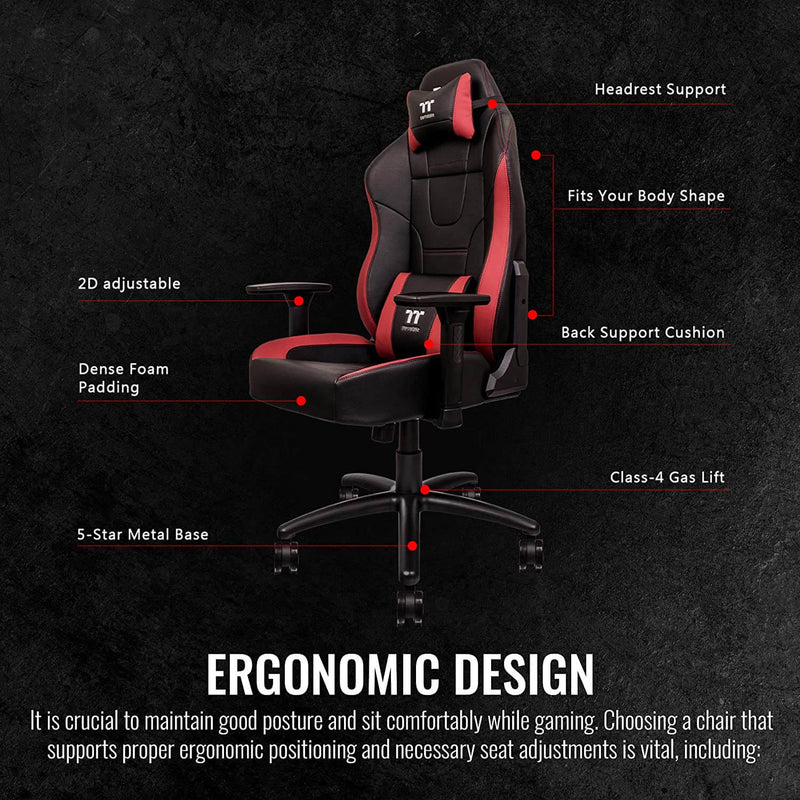 Thermaltake TT Premium U Comfort Gaming Chair (Red & Black)