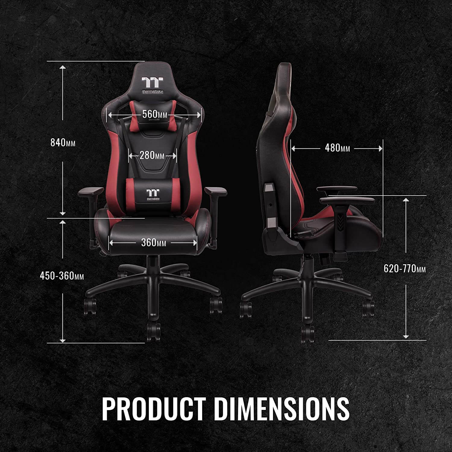 Thermaltake TT Premium U Fit Gaming Chair (Red & Black)