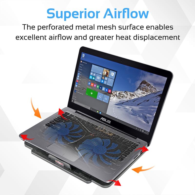 Promate Laptop Cooling Pad with Silent Fan Technology AirBase-1