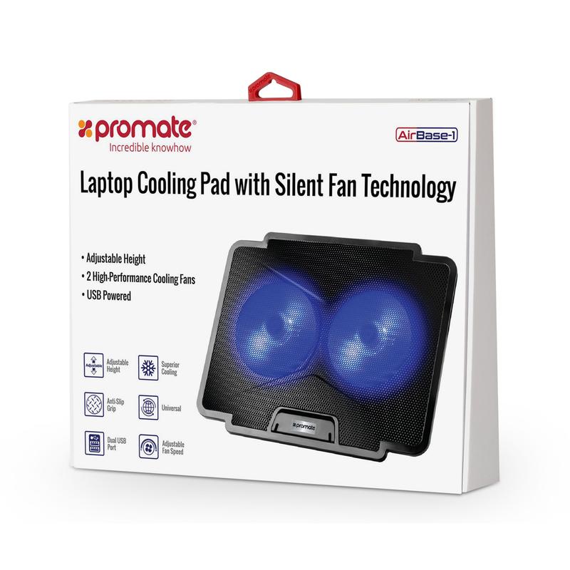 Promate Laptop Cooling Pad with Silent Fan Technology AirBase-1