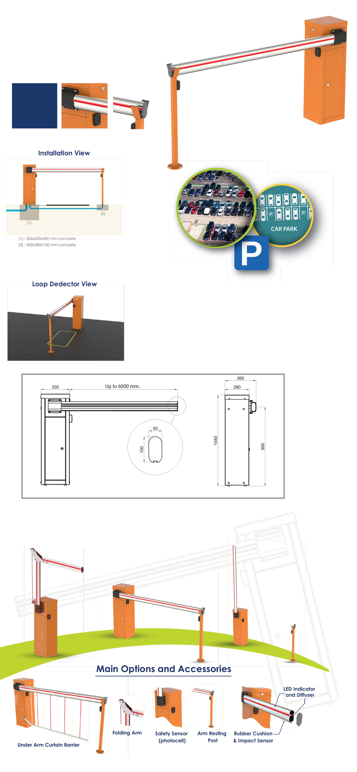 CAME Arm Barrier for Public &amp; Residential Area Car and Parks G6000-T