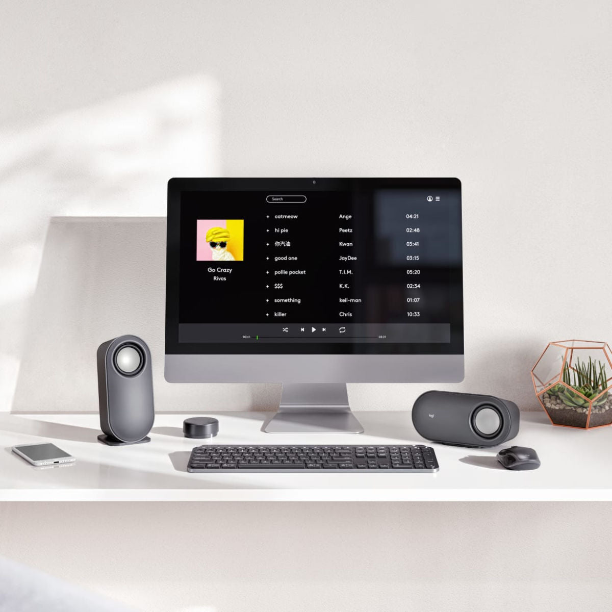 لوجيتك Z407 سماعات كمبيوتر بلوتوث مع مضخم صوت وجهاز تحكم عن بعد