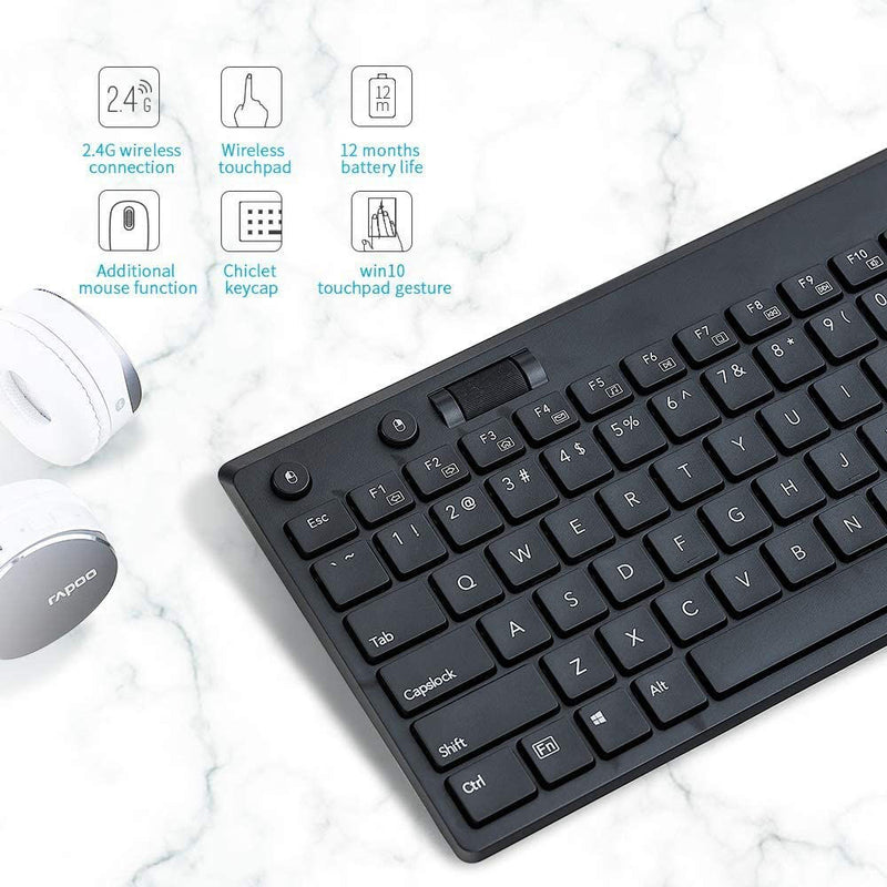 Rapoo K2800 Wireless Multimedia Keyboard with TouchPad - Arabic