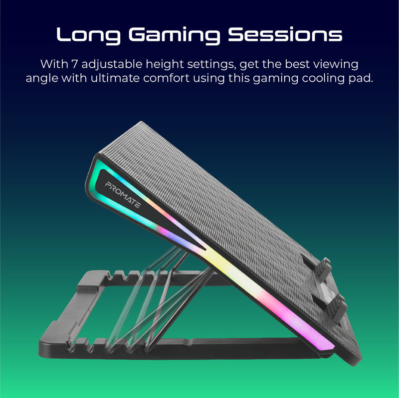 VERTUX Arctic Height Adjustable RGB Gaming Cooling Pad