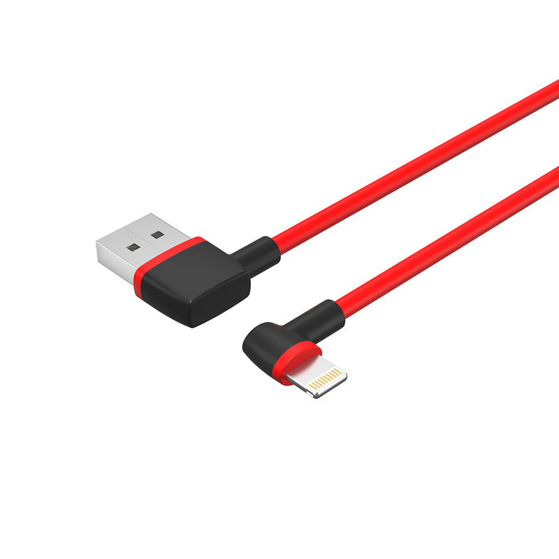 UNITEK Right Angle USB-A to Lightning Cable (Red Edition)