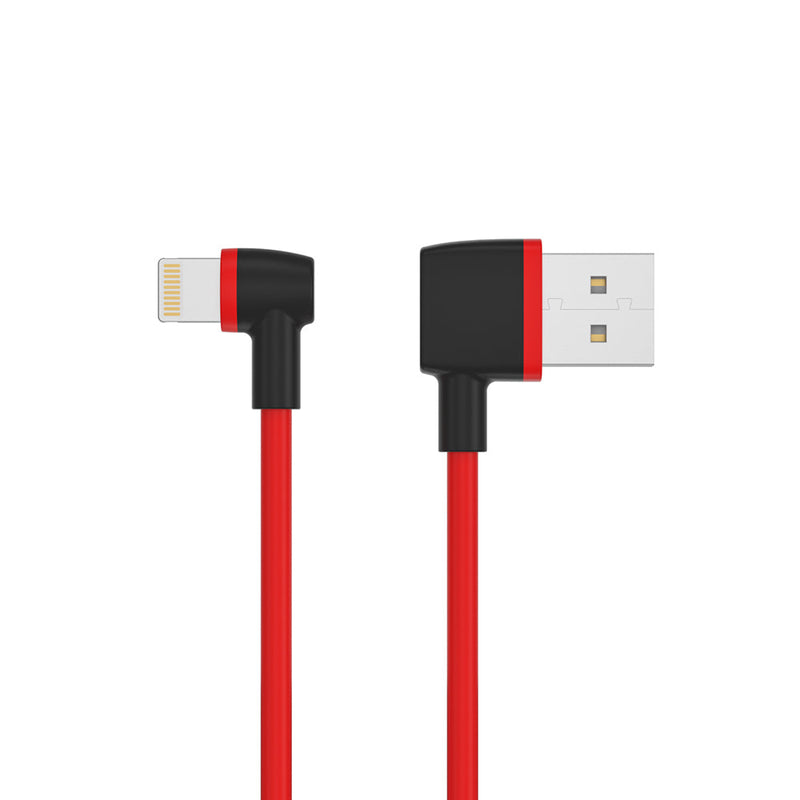 UNITEK Right Angle USB-A to Lightning Cable (Red Edition)