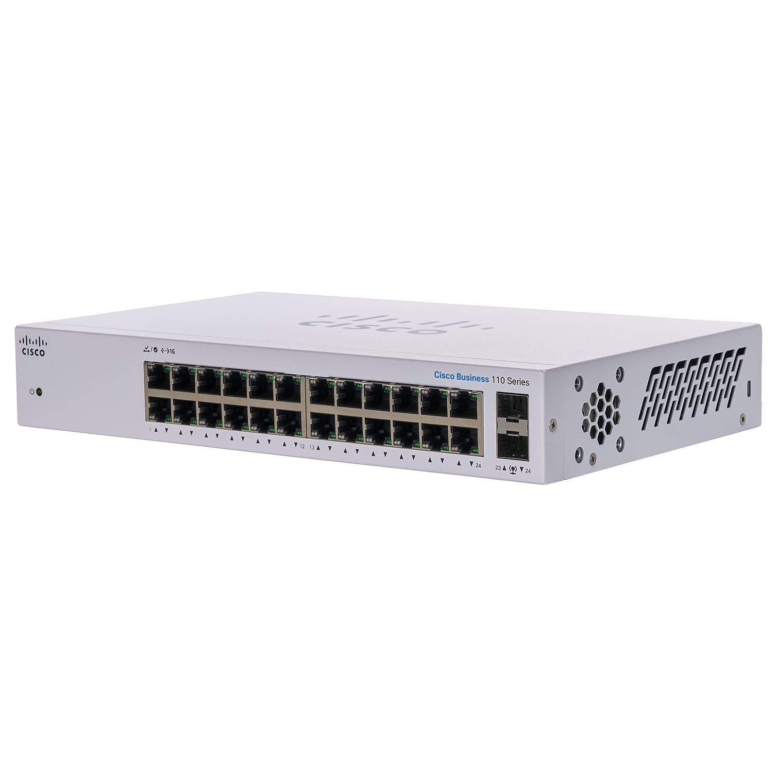 مفتاح Cisco Business CBS110-24T غير مُدار | 24 منفذ GE | 2x1G SFP مشترك | حماية محدودة مدى الحياة 