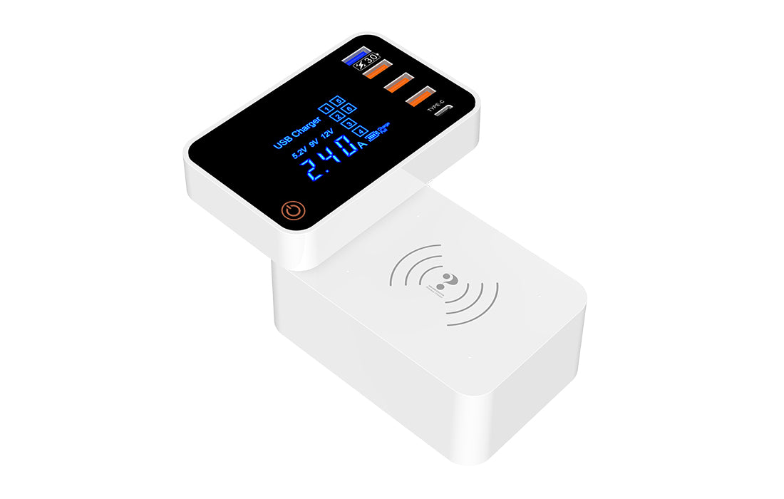 iPower USB Charger - 3USB - 5V-8A ,QC 3.0,TYPE C,10W.WI