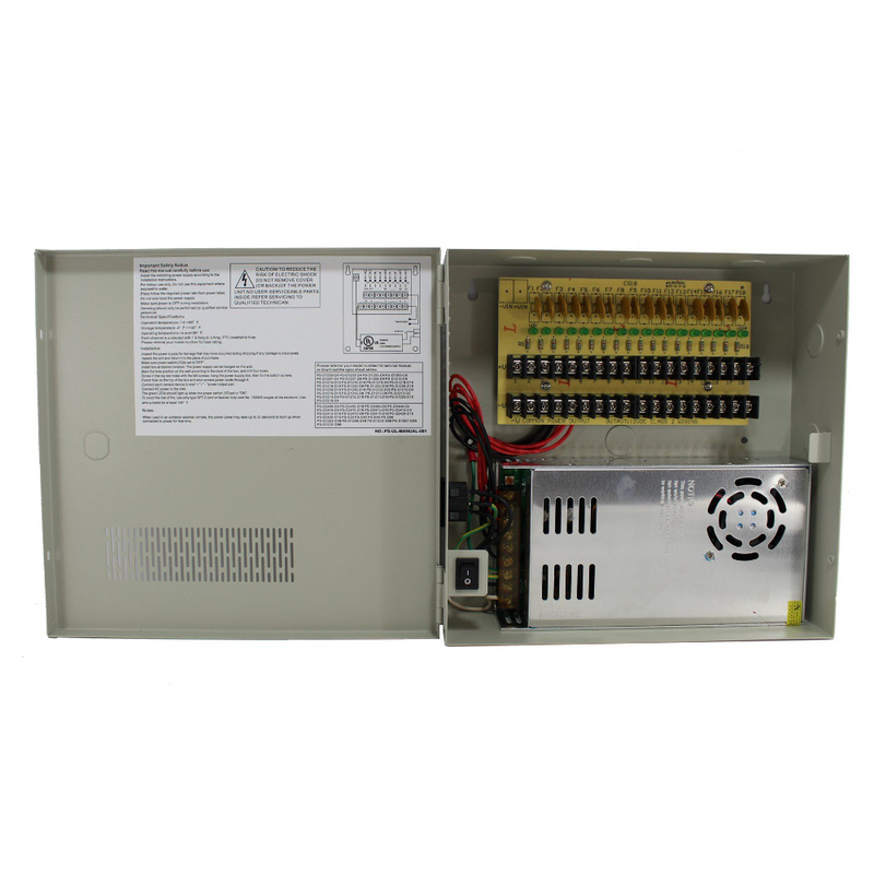 SZ POWER 18 Output 12VDC Power Box - 30A With UK AC Cable