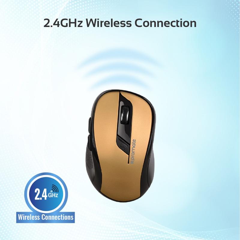 Promate Wireless Ergonomic Optical Mouse - Clix-7