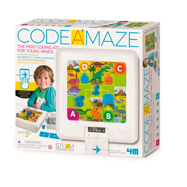 4M Code-A-Maze Kit – Screen-Free Coding Robot with 30 Challenge Cards, Ages 3+, Develops Logic & Sequencing Skills